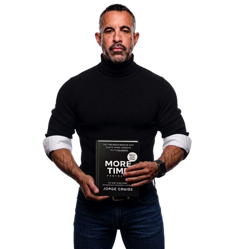 Jorge Cruise holding MORE TIME PROTOCOL