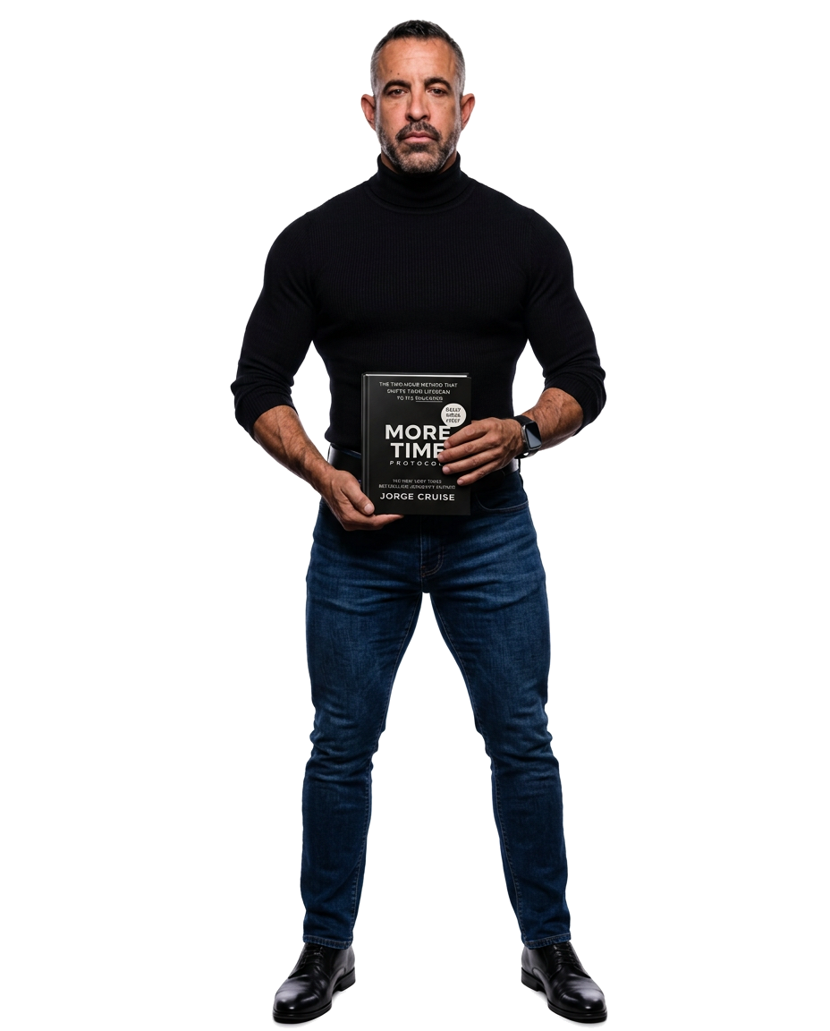 Jorge Cruise holding MORE TIME PROTOCOL